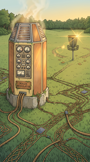 Maize Modulator bag tag artwork