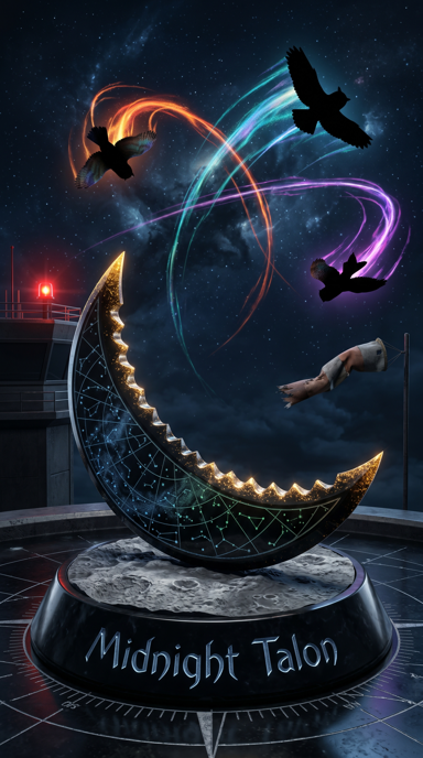 Midnight Talon bag tag artwork