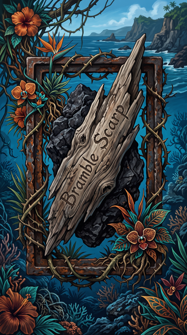 Bramble Scarp bag tag artwork