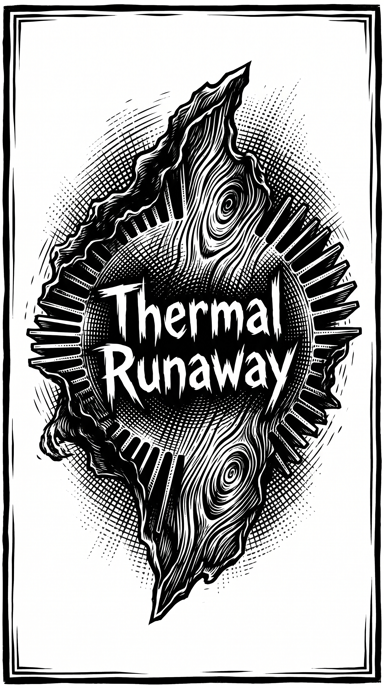 Thermal Runaway bag tag artwork