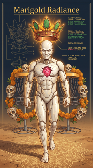 Marigold Radiance bag tag artwork