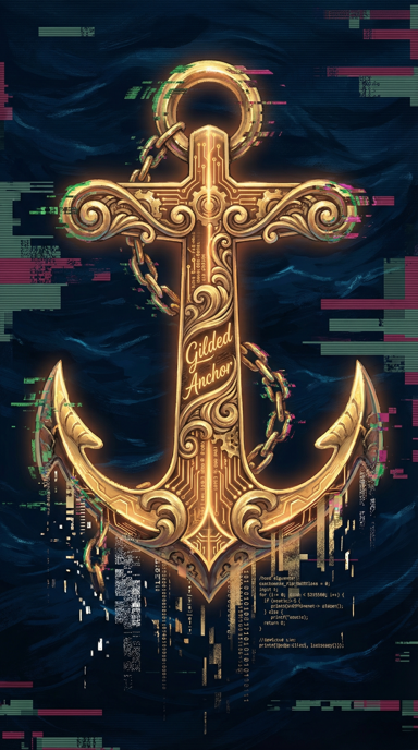 Gilded Anchor bag tag artwork