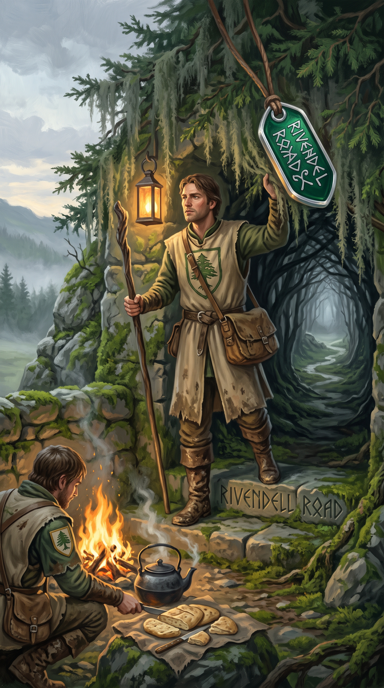 Rivendell Road bag tag artwork