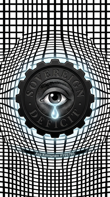 Sovereign Deficit bag tag artwork