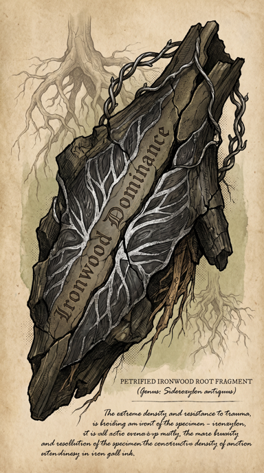 Ironwood Dominance bag tag artwork