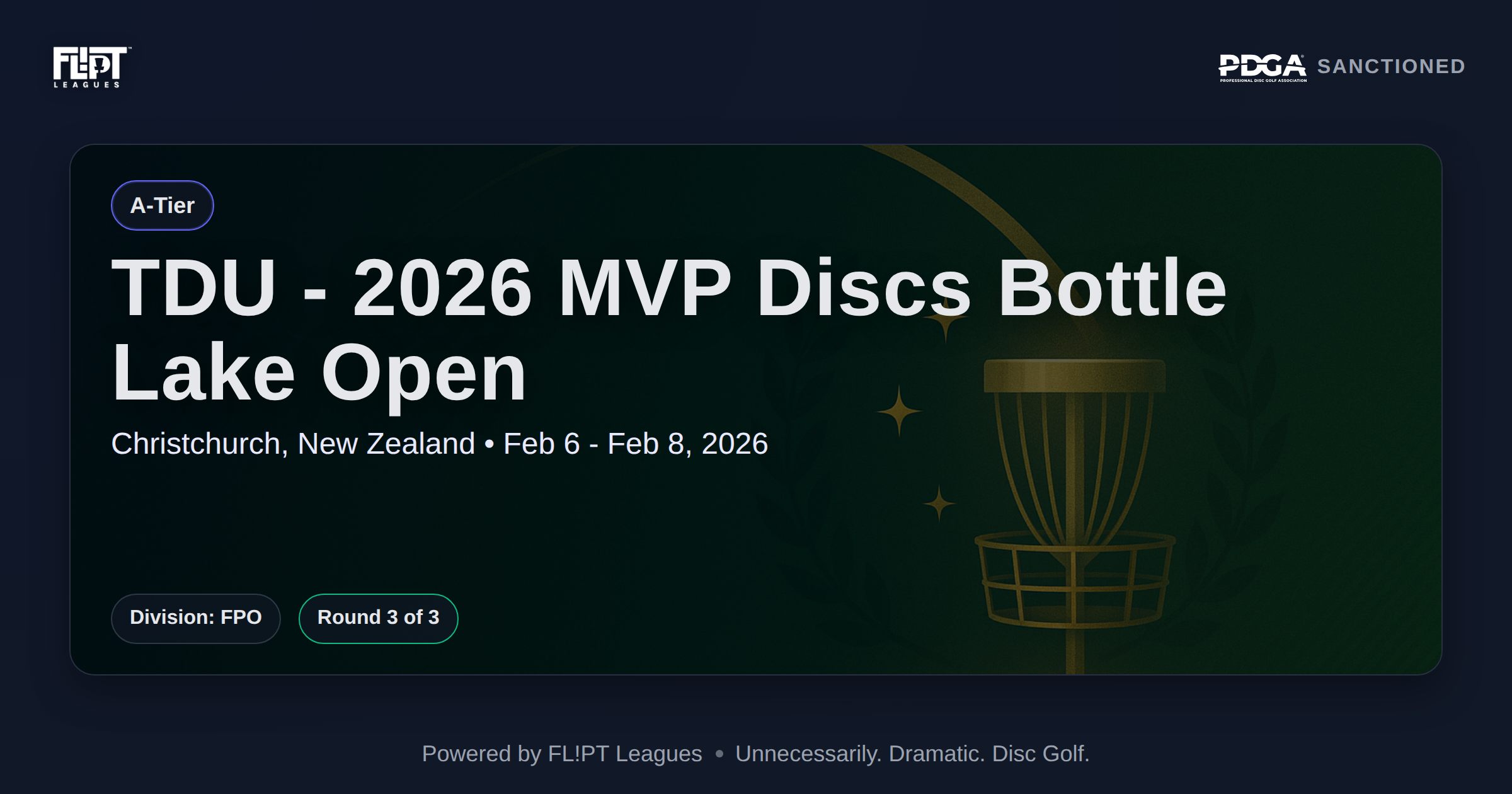 TDU - 2026 MVP Discs Bottle Lake Open Tournament Image