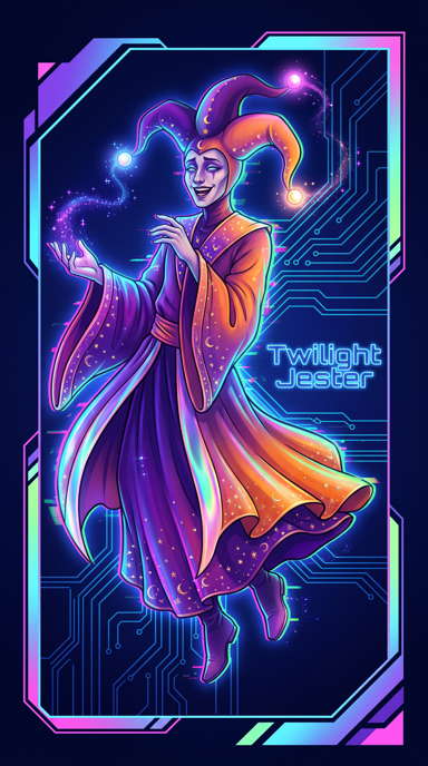 Twilight Jester bag tag artwork