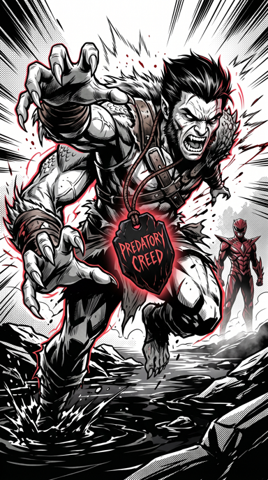 Predatory Creed bag tag artwork