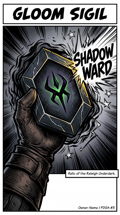 Gloom Sigil bag tag artwork