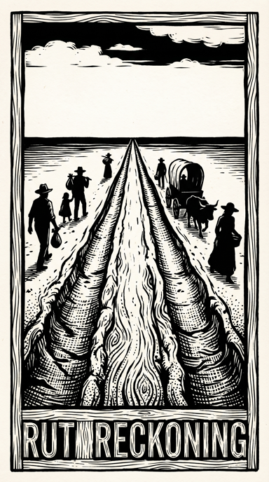 Rut Reckoning bag tag artwork