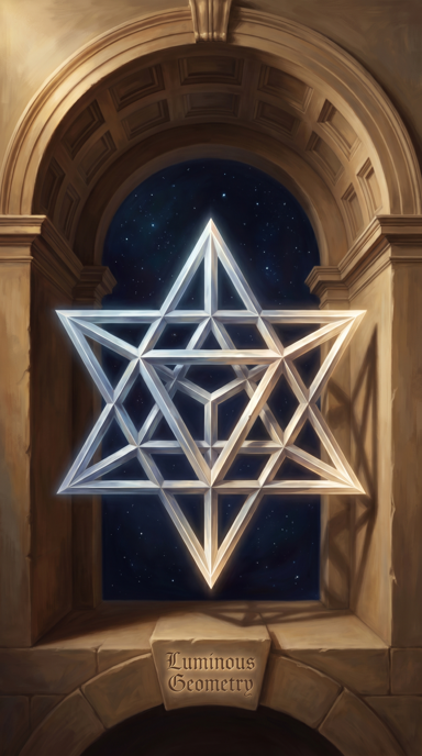 Luminous Geometry bag tag artwork