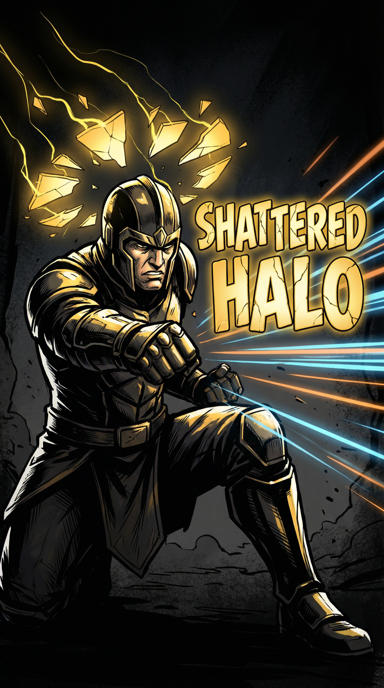 Shattered Halo bag tag artwork