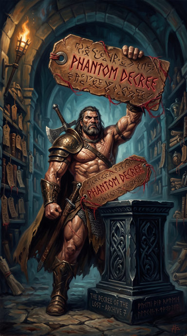 Phantom Decree bag tag artwork