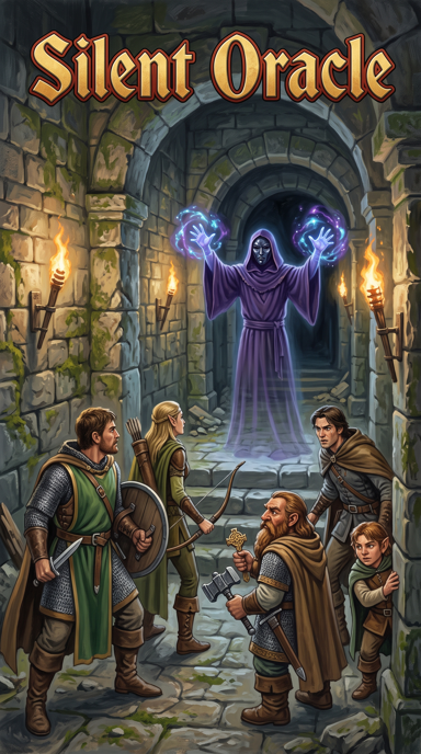 Silent Oracle bag tag artwork