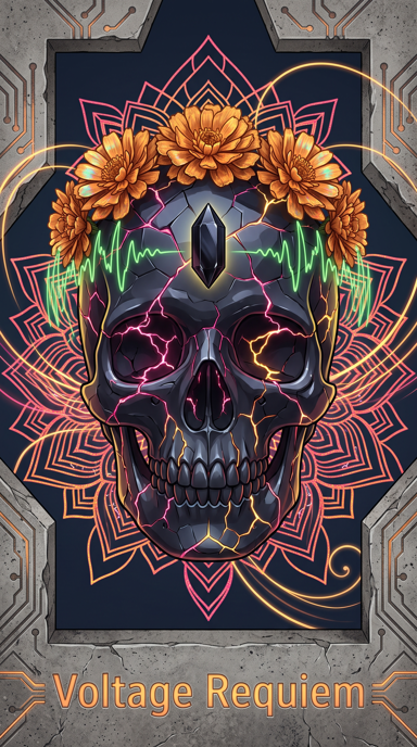 Voltage Requiem bag tag artwork